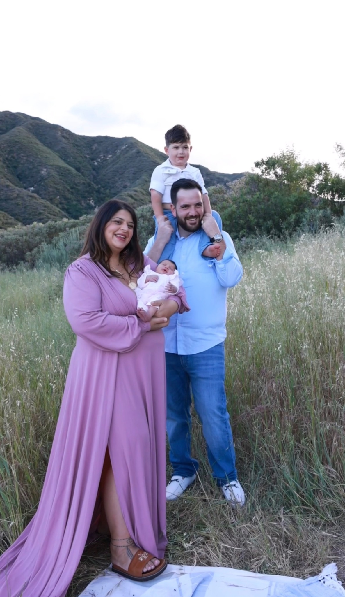 Peter Yahiayan with his family in Santa Clarita hills
